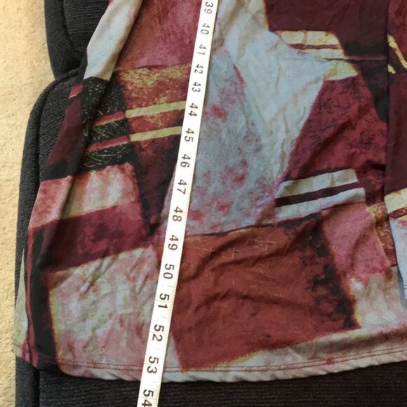 OLIVIA MATTHEWS Burgundy and Gray Patchwork Fit & Flare Maxi Dress-Size S - Picture 12 of 13